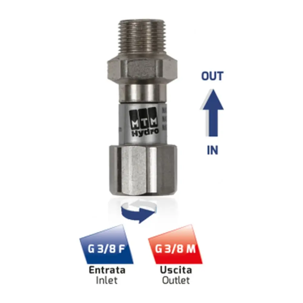 Svivel høytrykk 3/8" han/hun messing